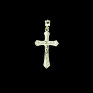 Real 10K Yellow Gold Diamond Cut Cross Pendant